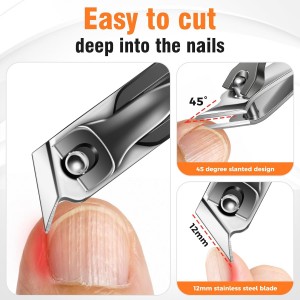 Nail Clippers for Men Thick Nails with Angled Head & Wide Opening, Heavy Duty Large Nail Clippers for Seniors with Catcher, 2026 Slanted Sharp Nail Clippers Set Gifts for Men Women Adults
