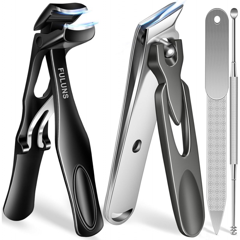 Nail Clippers for Men Thick Nails with Angled Head & Wide Opening, Heavy Duty Large Nail Clippers for Seniors with Catcher, 2026 Slanted Sharp Nail Clippers Set Gifts for Men Women Adults