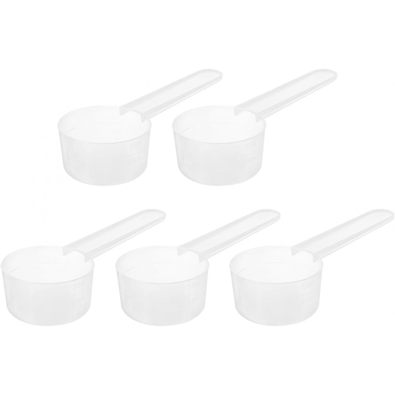 uxcell 5Pcs Plastic Measuring Spoons 15g/30ml Table Spoon Powder Scoops Spoon for Measuring Coffee Protein Powder Spices, Clear