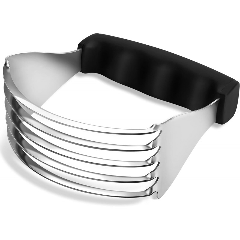 Urbanstrive Large Pastry Cutter Tool, Top Professional Pastry Blender Stainless Steel, Heavy Duty Dough Blender, Dishwasher Safe Baking Supplies Baking Tools, Black