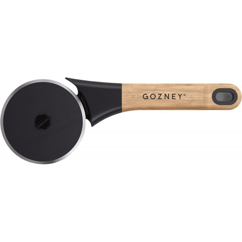 Gozney Pizza Cutter with a High Carbon Stainless Steel Blade that is Corrossion Resistant, Blade Lock, 2x Sharpened Edge and Solid Wood Handle