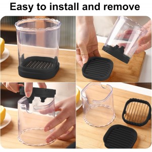 Fruit Slicer Cup: Strawberry Slicer, Strawberries Cutter Cup, Speed Cutter for Banana Grape Egg Kitchen Portable Slicing Tool(Black)