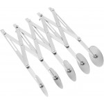 QWORK 5-Wheel Adjustable Pastry Cutter, Stainless Steel Pizza Divider, Expandable Multi-Round Baking Roller/Divider for Cookie, Dough, Cake, Pastry
