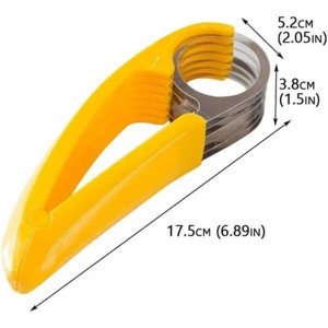 Yellow Food Manual Slicer, Stainless Steel Food Slicer, Banana Strawberry Cucumber Carrot Egg Vegetable Fruit Multifunctional Slicer, Handheld Portable Small Food Slicer Mandolines and Slicers