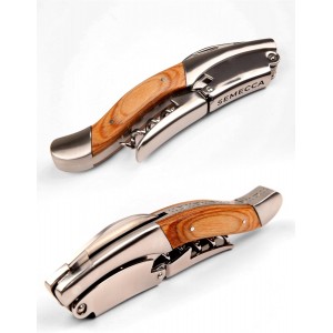 Semecca® Wine Opener – Professional Waiter’s Corkscrew, Double Hinged Wine Key, Wine Bottle Opener with Wooden Gift Box, Gift for Wine Lovers