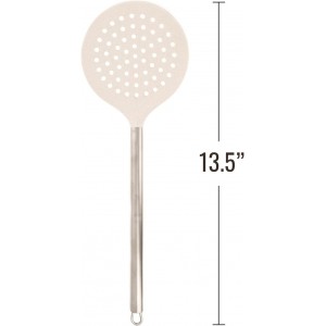 Beille Wheat Straw Skimmer Spoon with Stainless Steel Handle Cooking Baking Kitchen Utensils, 13.5 Inch