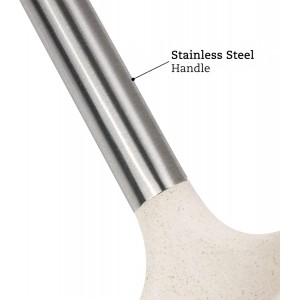 Beille Wheat Straw Skimmer Spoon with Stainless Steel Handle Cooking Baking Kitchen Utensils, 13.5 Inch