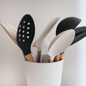 Beille Wheat Straw Skimmer Spoon with Stainless Steel Handle Cooking Baking Kitchen Utensils, 13.5 Inch