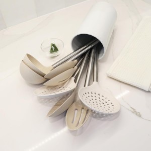 Beille Wheat Straw Skimmer Spoon with Stainless Steel Handle Cooking Baking Kitchen Utensils, 13.5 Inch