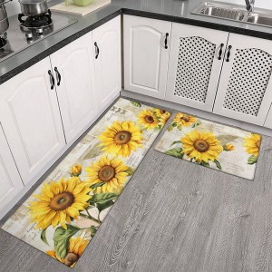 2 Piece Sunflower Kitchen Decor Rugs Set, Farmhouse Country Kitchen Rugs and Mats Non Skid Washable Absorbent Microfiber Kitchen Mats for Floor Mats Accessories Decoration 17