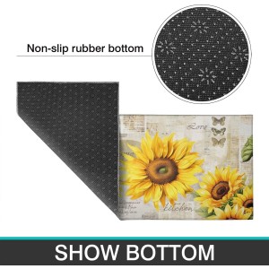 2 Piece Sunflower Kitchen Decor Rugs Set, Farmhouse Country Kitchen Rugs and Mats Non Skid Washable Absorbent Microfiber Kitchen Mats for Floor Mats Accessories Decoration 17