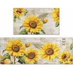 2 Piece Sunflower Kitchen Decor Rugs Set, Farmhouse Country Kitchen Rugs and Mats Non Skid Washable Absorbent Microfiber Kitchen Mats for Floor Mats Accessories Decoration 17