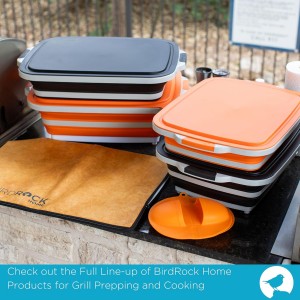 Collapsible Large BBQ Prep Tub w/Cutting Board, Multi-Function Grill Caddy w/Colander & Lid, Portable Silicone Dish Bowl for Picnic, Tailgate, Camping - Black