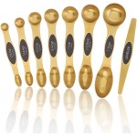 Magnetic Measuring Spoons Set, Stainless Steel, Dual Sided, Stackable, Dual Sided for Measuring Dry and Liquid Ingredients, Fits in Spice Jars, Set of 8（Gold ）