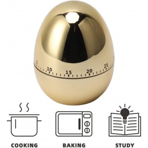 Egg Timer Rotate,60 Minutes Egg Model Mechanical Timer Cooking Alarm Clock Manual Timer for Kitchen Gold Home Gardening Kitchen Tools(Gold)