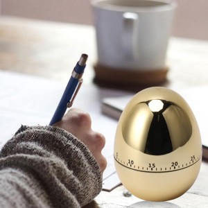 Egg Timer Rotate,60 Minutes Egg Model Mechanical Timer Cooking Alarm Clock Manual Timer for Kitchen Gold Home Gardening Kitchen Tools(Gold)