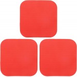 uxcell 3Pcs Rubber Jar Opener Grippers Pads, Multi-function Heat-insulated Non-Slip Grippers Pads for Jars, Kitchen Tool for Easy Opening (Red, Square)