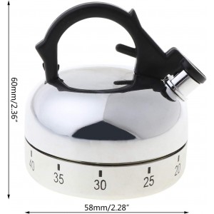 60 Minute Counting Teapot Shaped Kitchen Cooking Alarm Clock Timer Mechanical Teapot Mechanical Timer