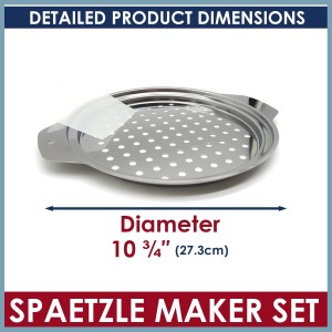 Stainless Steel Spaetzle Maker Lid with Scraper Traditional German Egg Noodle Maker Pan Pot Spaghetti Strainer