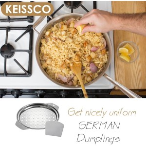 Stainless Steel Spaetzle Maker Lid with Scraper Traditional German Egg Noodle Maker Pan Pot Spaghetti Strainer