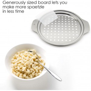 Stainless Steel Spaetzle Maker Lid with Scraper Traditional German Egg Noodle Maker Pan Pot Spaghetti Strainer