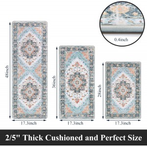 Cushioned Kitchen Rug Sets 3 Piece Anti Fatigue Kitchen Mats for Floor Non Slip Waterproof Kitchen Rugs and Mats Comfort Standing Mat Runner for Home Office,Sink,Laundry