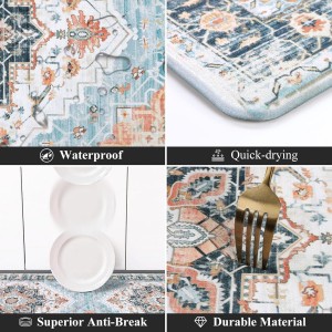 Cushioned Kitchen Rug Sets 3 Piece Anti Fatigue Kitchen Mats for Floor Non Slip Waterproof Kitchen Rugs and Mats Comfort Standing Mat Runner for Home Office,Sink,Laundry