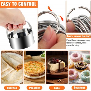Biscuit Cutter Set,10PCS Stainless Steel Pastry Blender Set with Pastry Cutter,5PCS Biscuit Cutter,Dough Cutter,3 Cup Flour Sifter,Baking Mat and Fine Mesh Strainer for Cooking Cookies and Donuts
