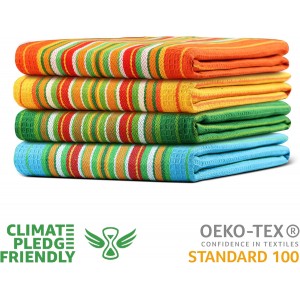 Urban Villa Kitchen Towels 100% Cotton Dish Towels for Kitchen(Set of 4)20”x30” Dish Cloths Highly Absorbent Kitchen Linen Set with Hanging Loop Perfect for Drying Dishes Cleaning Towels -Multi Color