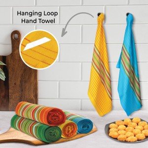 Urban Villa Kitchen Towels 100% Cotton Dish Towels for Kitchen(Set of 4)20”x30” Dish Cloths Highly Absorbent Kitchen Linen Set with Hanging Loop Perfect for Drying Dishes Cleaning Towels -Multi Color