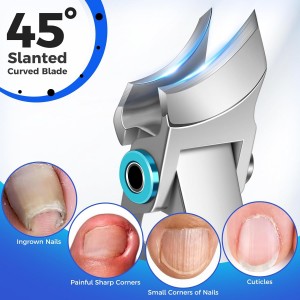 Toenail Clippers for Thick Toenails for Seniors, Slanted Nail Clippers for Men Thick Ingrown Nails with Wide Jaw Opening, Heavy Duty Curved Large Fingernail Ingrown Toenail Clippers
