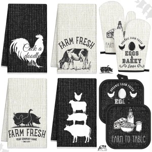 VitalCozy 8 Pcs Farm Animal Theme Kitche...