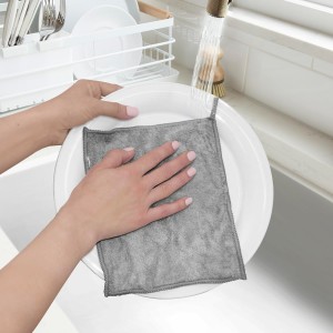 Oggi Bambou Odor-Free Kitchen Washcloths - Natural Kitchen Dish Cloths, 91% Bamboo-Derived Rayon Cellulose Fiber, Reusable, Absorbent, Hygienic, Fast Dry, Durable, Non-Scratch, Lint-Free - 6 pcs, 7x9