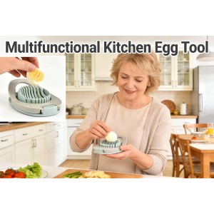 2pcs Egg Slicer for Boiled Eggs, Kiwifruit Strawberry Cutter with Stainless Steel Wire