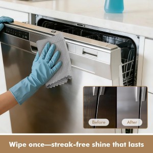 AIDEA Microfiber Cleaning Cloth for Glass 12PK, Grey, Lint Free Cloth Polishing Cleaning Rags, Stainless Steel Wipes, Barista Coffee Towel, Magic Cleaning Cloth for Glass, Windows, Mirrors, 11×11