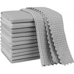 AIDEA Microfiber Cleaning Cloth for Glass 12PK, Grey, Lint Free Cloth Polishing Cleaning Rags, Stainless Steel Wipes, Barista Coffee Towel, Magic Cleaning Cloth for Glass, Windows, Mirrors, 11×11