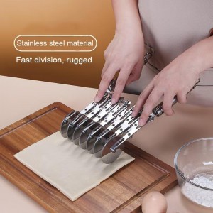 7 Wheel Pastry Cutter Tool,Adjustable Pasta Cutter wheel with Handle, Stainless Steel Multiple Pasta Roller Cutter tools, Baking Roller Pizza Cutter Slicer