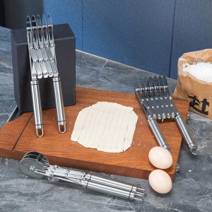 7 Wheel Pastry Cutter Tool,Adjustable Pasta Cutter wheel with Handle, Stainless Steel Multiple Pasta Roller Cutter tools, Baking Roller Pizza Cutter Slicer