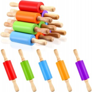 10Pcs 9 Inch Silicone Small Rolling Pin for Kids W..