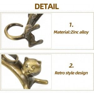 PRETYZOOM Cat Wine Stopper Holder Countertop Rack Metal Wine Pourer Organizer Small Bottle Stopper Stand for Home Bar Kitchen Display