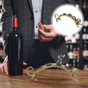 PRETYZOOM Cat Wine Stopper Holder Countertop Rack Metal Wine Pourer Organizer Small Bottle Stopper Stand for Home Bar Kitchen Display