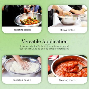 OCS Parts 8 Quart Mixing Bowls | Set of 2 | 13.25-Inch Stainless Steel Professional Grade Flat Base Mixing Bowls for Home and Commercial Kitchens