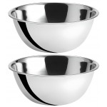 OCS Parts 8 Quart Mixing Bowls | Set of 2 | 13.25-Inch Stainless Steel Professional Grade Flat Base Mixing Bowls for Home and Commercial Kitchens