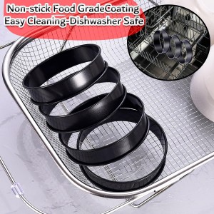 16Packs English Muffin Rings Crumpet Rings NONSTICK -Stainless Steel Double Rolled Tart Rings 3.15 Inch & 4 Inch Round Metal Baking Cooking Pastry Ring Molds for cookies, pancakes, crumpets