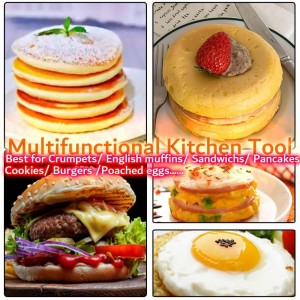 16Packs English Muffin Rings Crumpet Rings NONSTICK -Stainless Steel Double Rolled Tart Rings 3.15 Inch & 4 Inch Round Metal Baking Cooking Pastry Ring Molds for cookies, pancakes, crumpets