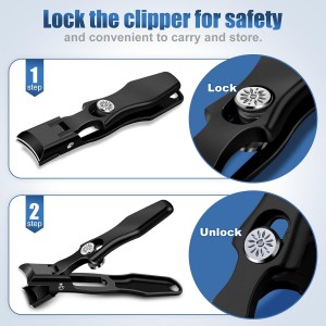 German Nail Clippers for Men, Premium Stainless Steel Wide Jaw Anti Splash Design, Ultra Sharp Heavy Duty Ingrown Toenail Clippers with Ergonomic Lever, Gifts for Him Men