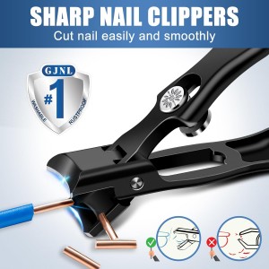 German Nail Clippers for Men, Premium Stainless Steel Wide Jaw Anti Splash Design, Ultra Sharp Heavy Duty Ingrown Toenail Clippers with Ergonomic Lever, Gifts for Him Men