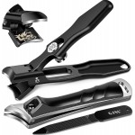 German Nail Clippers for Men, Premium Stainless Steel Wide Jaw Anti Splash Design, Ultra Sharp Heavy Duty Ingrown Toenail Clippers with Ergonomic Lever, Gifts for Him Men