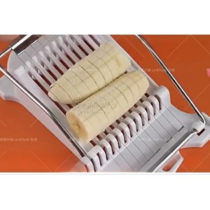 White Luncheon Meat Slicer Fruit Soft Boiled Egg Cheese Butter Slicers Cutter, Stainless Steel Wires, Cuts 10 Slices