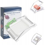 White Luncheon Meat Slicer Fruit Soft Boiled Egg Cheese Butter Slicers Cutter, Stainless Steel Wires, Cuts 10 Slices